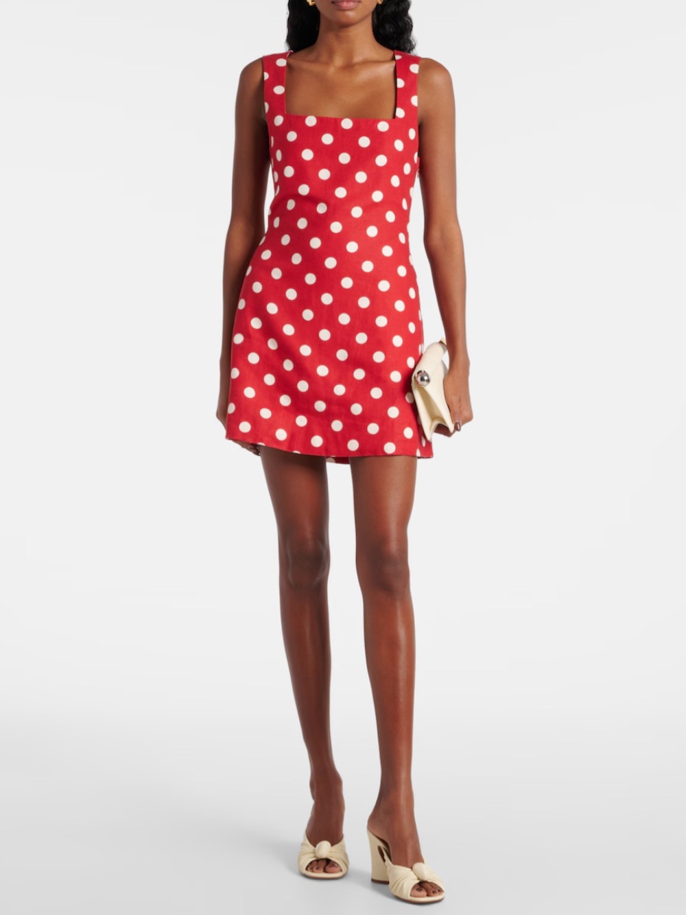 Alice polka-dot linen minidress